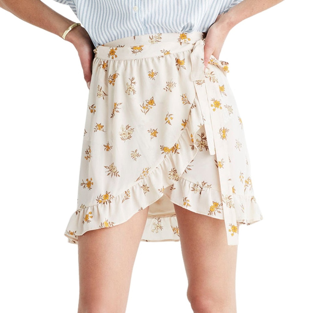 Madewell Silk Meadow Wrap Skirt